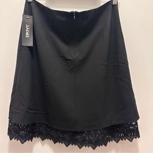 DKNY Black With Frill Hemming and Side Zipper Closure. Size 8